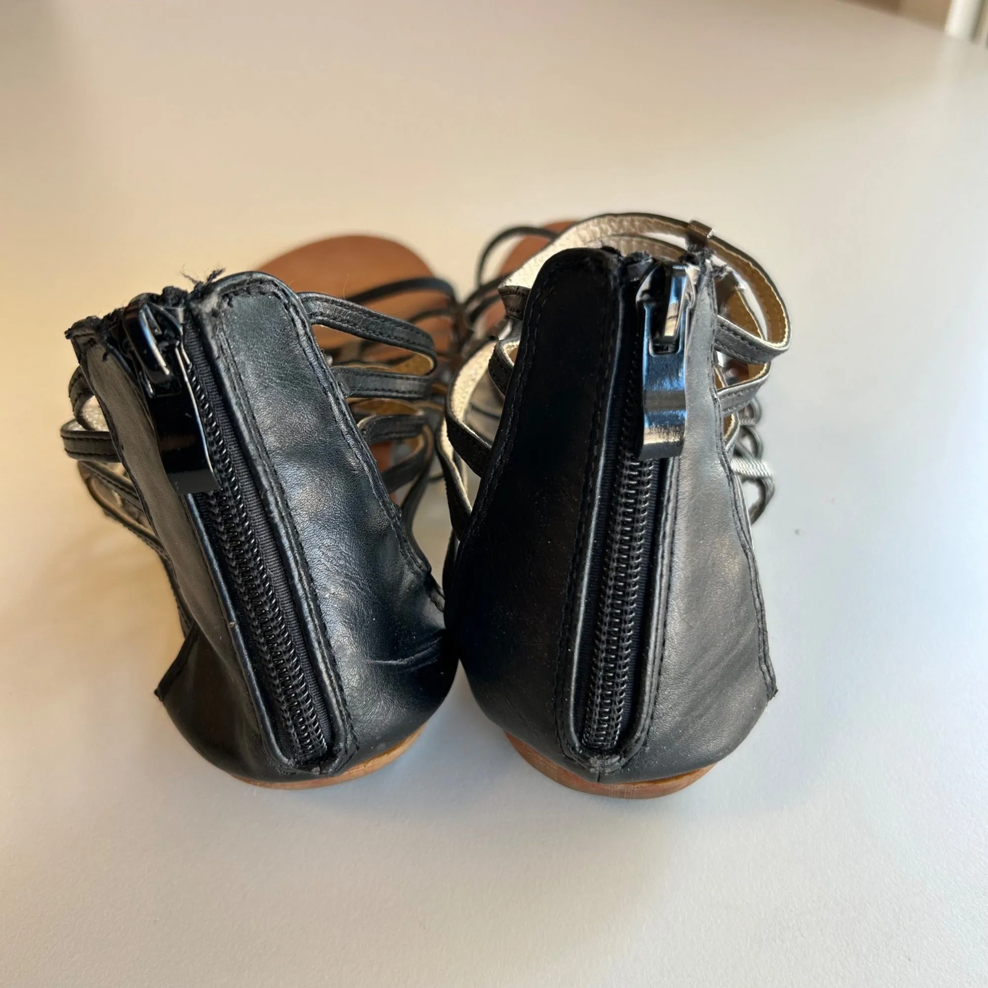 Strappy Gladiator Sandals With Zipper Closure By Forever Women's Size 6.5